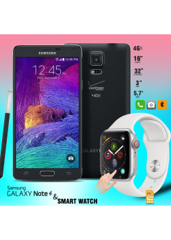 Buy 2  In 1 Bundle Offer,Samsung Galaxy Note 4 N910AR, Universal L6 SmartWatch